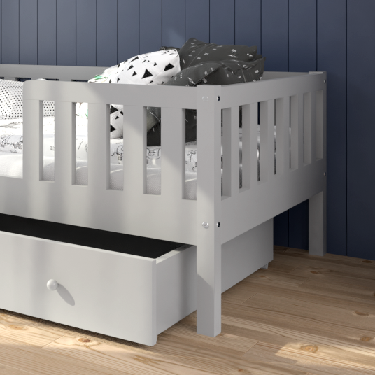 Kinderbett Classic mit praktische Schublade und Rausfallschutz