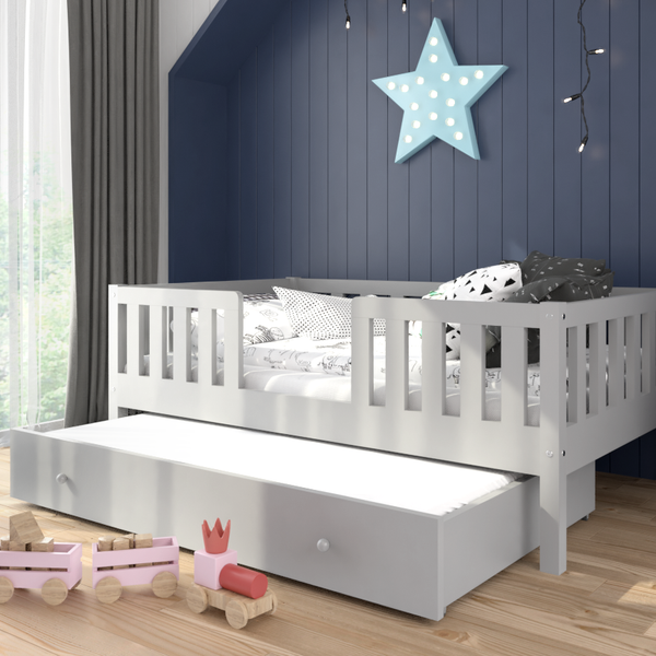 Kinderbett Classic mit 2te Schlaffunktion  und Rausfallschutz